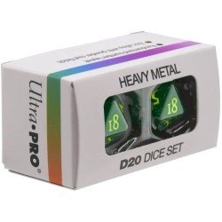 Heavy Metal Dice: 2Pc D20 Vivid Green