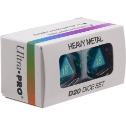 Heavy Metal Dice: 2Pc D20 Vivid Teal