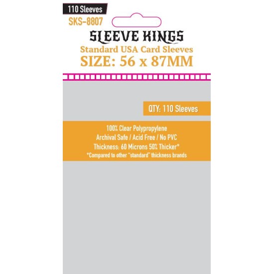 Sleeve Kings Standard USA Card Sleeves (56x87mm) - 110 Pack, SKS-8807 ($2.99) - Sleeves