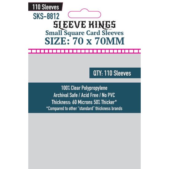 Sleeve Kings Small Square Card Sleeves (70x70mm) - 110 Pack, -SKS-8812 ($2.99) - Sleeves