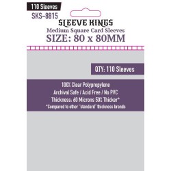 Sleeve Kings Medium Square Card Sleeves (80x80mm) - 110 Pack, -SKS-8815