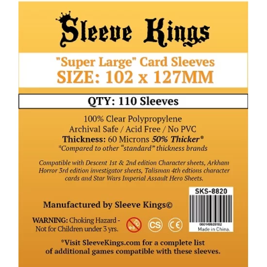Sleeve Kings Card Game Card Sleeves 102Mm X 127Mm 110Ct Sleeve Kings Card Game Card Sleeves 102Mm X 127Mm 110Ct