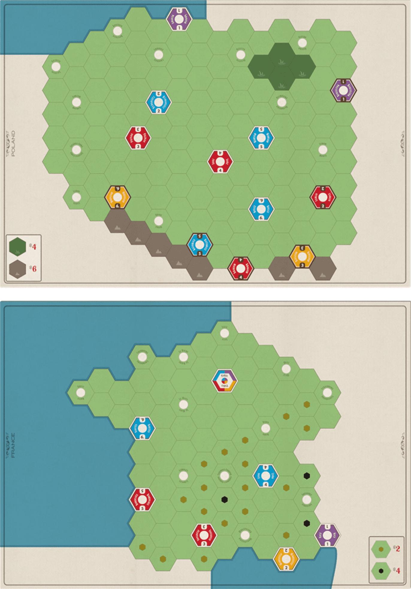 Age of Steam Deluxe Expansion: France & Poland Maps image