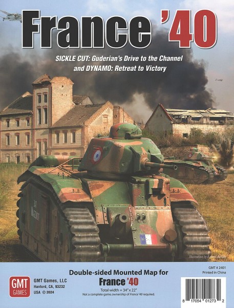 France 40 Double Sided Mounted Map image