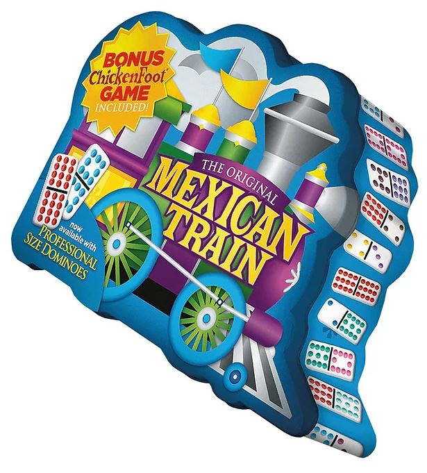 Mexican Train Deluxe Traditional Domino Set (With Dots) image